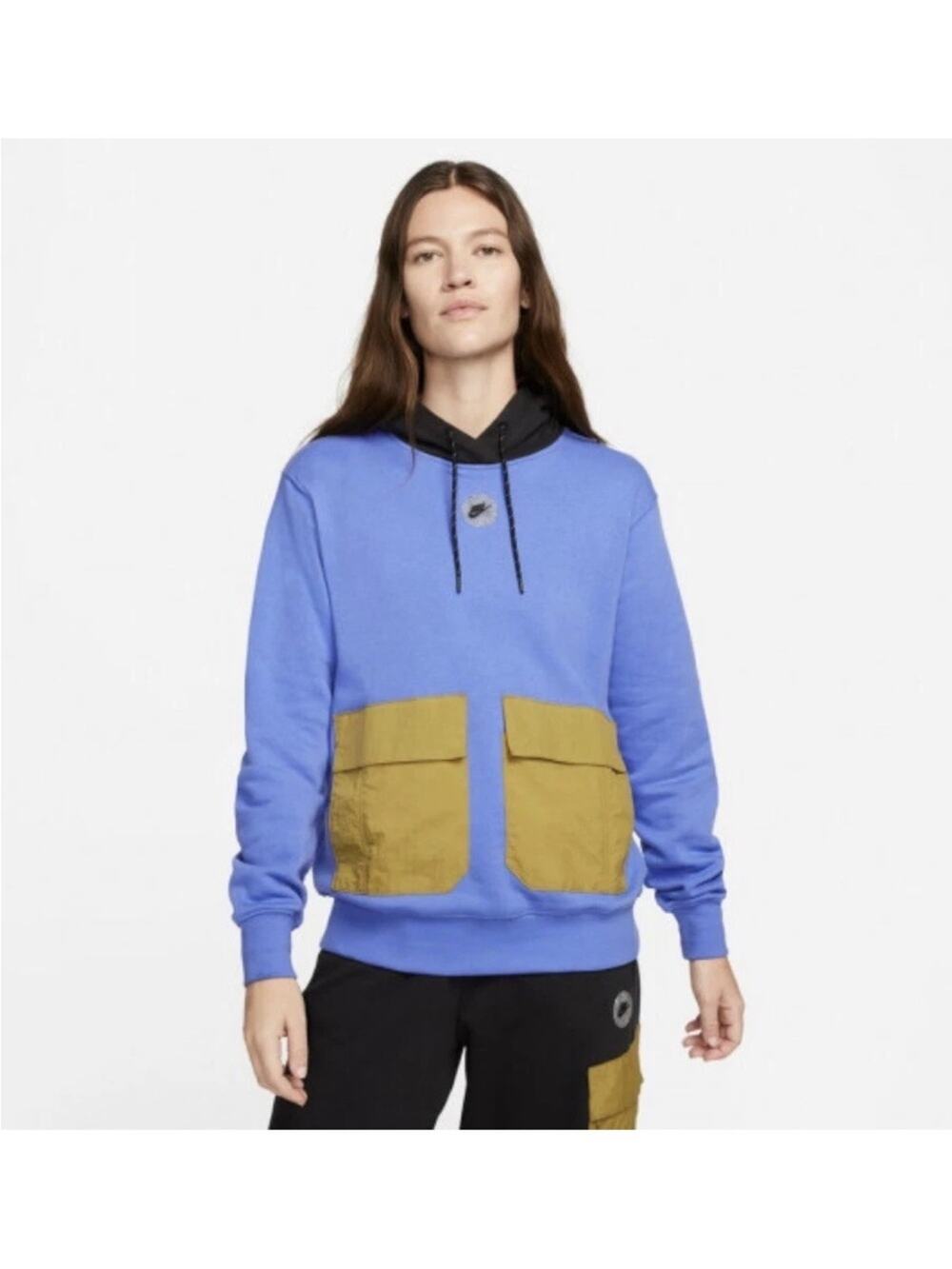 Nike Light Blue Hoodie with Mustard Pockets size small